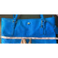Coach Peyton Leather Cerulean Blue Zip Top Tote Bag Purse
