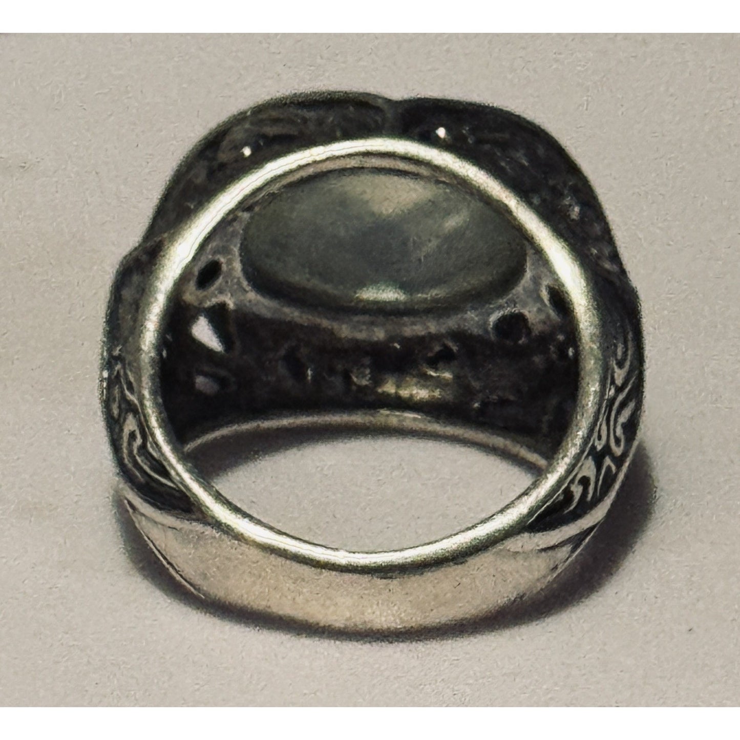 Vintage Carolyn Pollack Sterling Silver Green Prehnite Southwestern Ring Sz 7.5