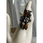 Esperanza Mexico 925 Sterling Silver Goldstone Ring Floral Adjustable Size 7.5
