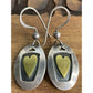 Vintage Two Tone Heart Sterling Silver And Gold Dangle Drop Earrings Signed FF