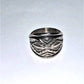 Vintage Navajo Sterling Silver Troy Laner Wide Geometric Ring Size 11.5