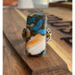 Large Turquoise Shell Inlay Ring Sterling Silver Size 9.5