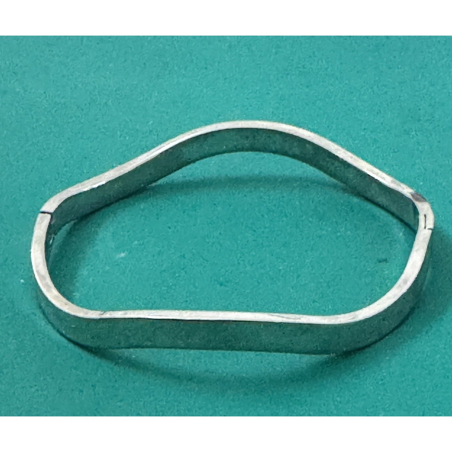 Vintage 925 Sterling Silver Modernist Mid Cen Wave Hinged Bangle Bracelet 26.2g
