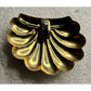 Vintage Gold Tone Fan Shell Brooch Pin Mid Century Modern Unsigned 1.5”