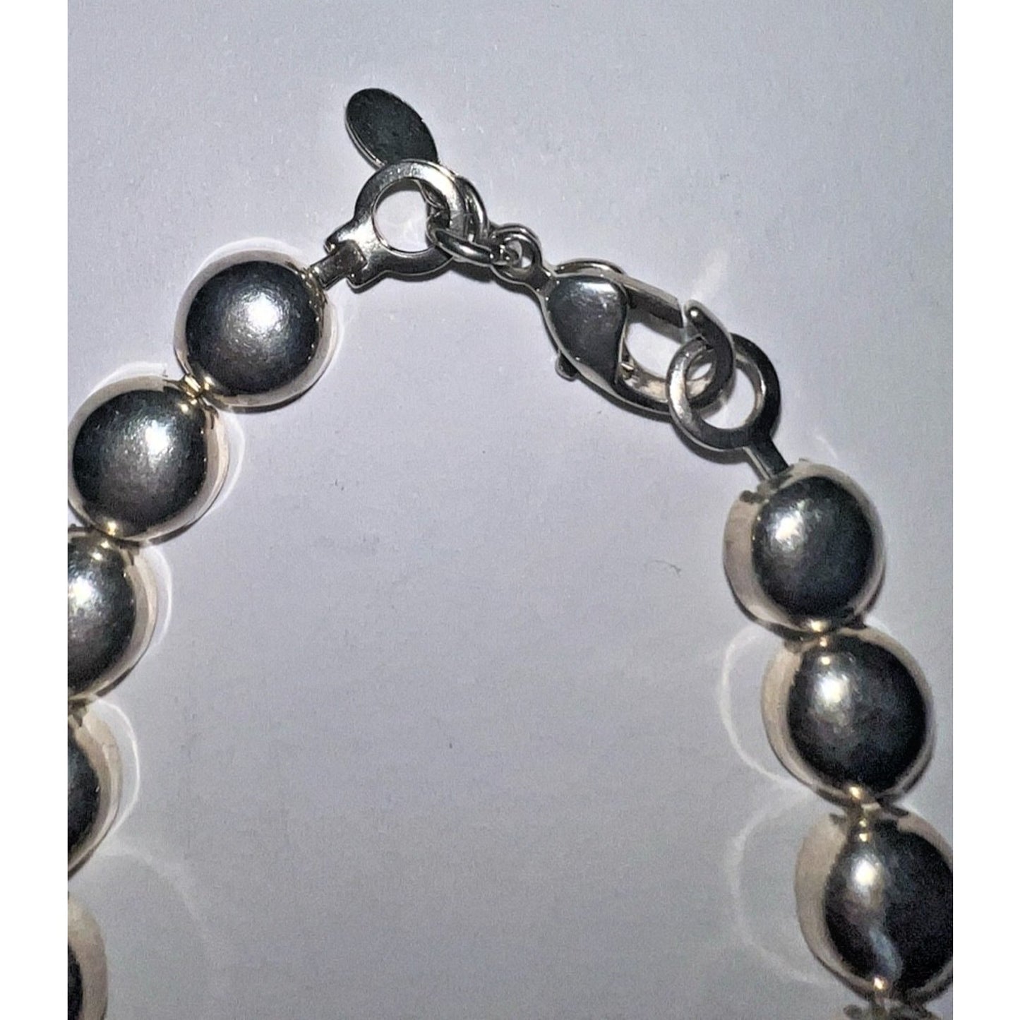 Vintage Premier Designs Sterling Silver Half Dome Bead Bracelet 7.5 11g Crown PD