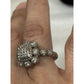 Judith Ripka Sterling Silver Diamonique Halo Cluster Ring size 7 - 9gr