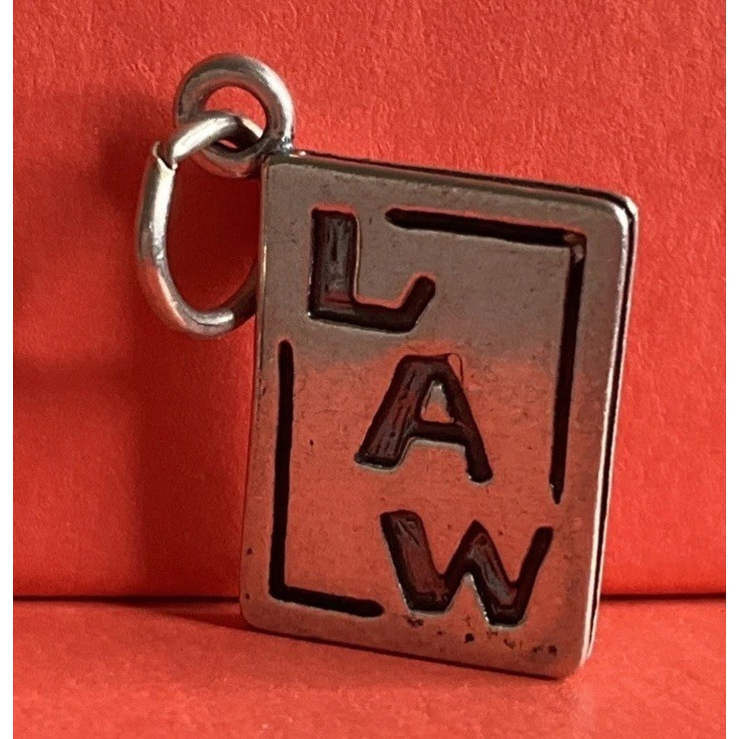 Vintage Sterling Silver LAW Book Charm