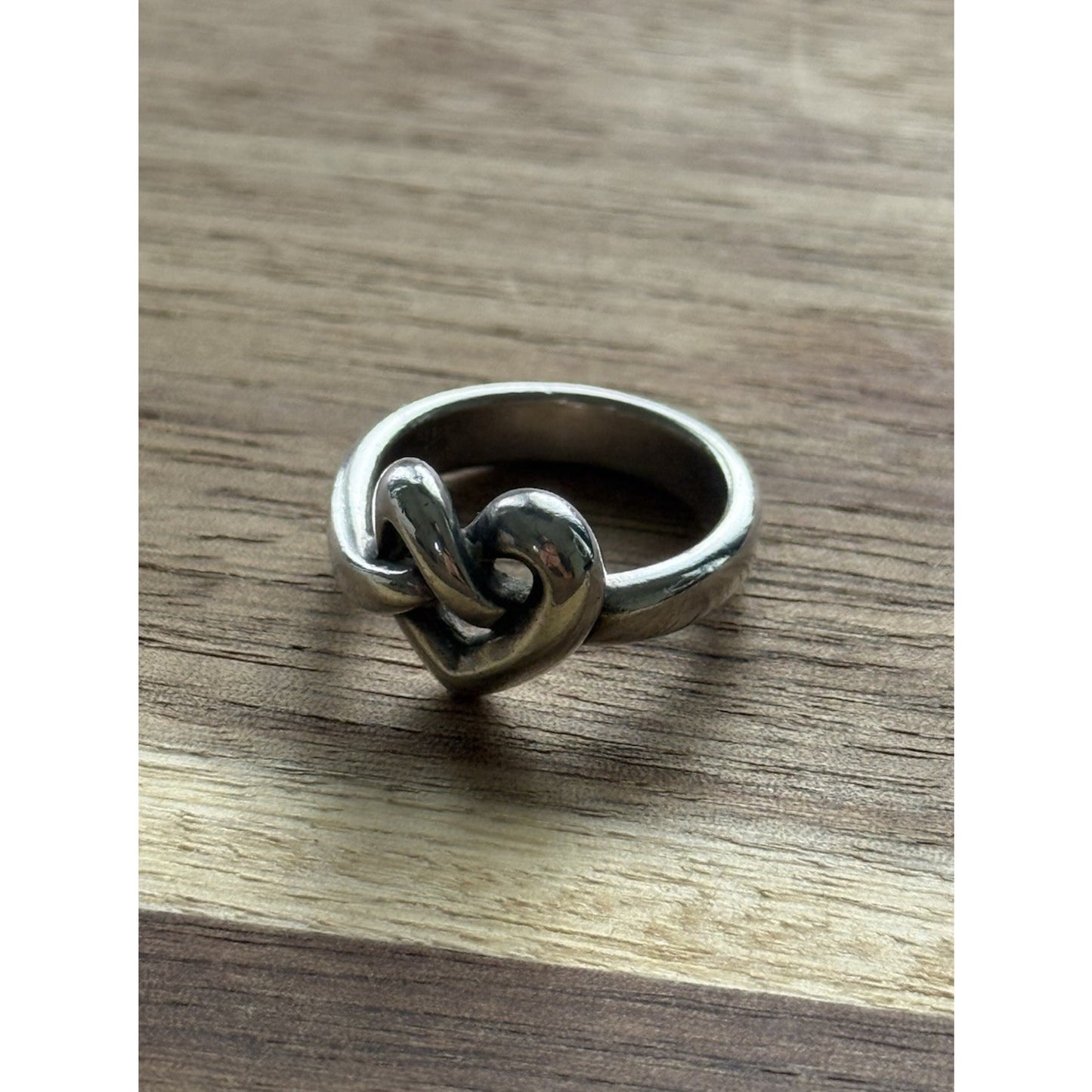 James Avery Retired Sterling Silver Heart Knot Ring Size 8.5