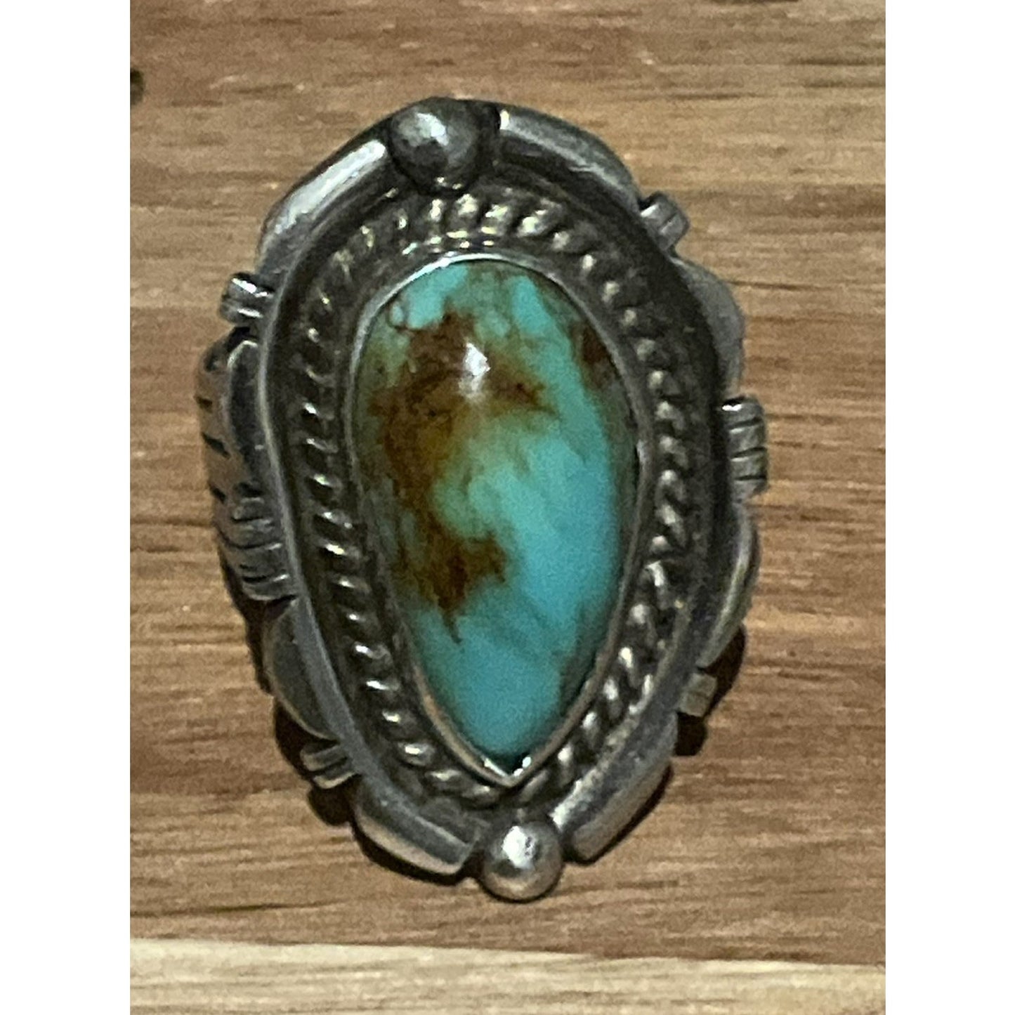 Vintage DC Sterling Silver Kingman Turquoise Ring Southwestern Navajo Sz 9 - 14g