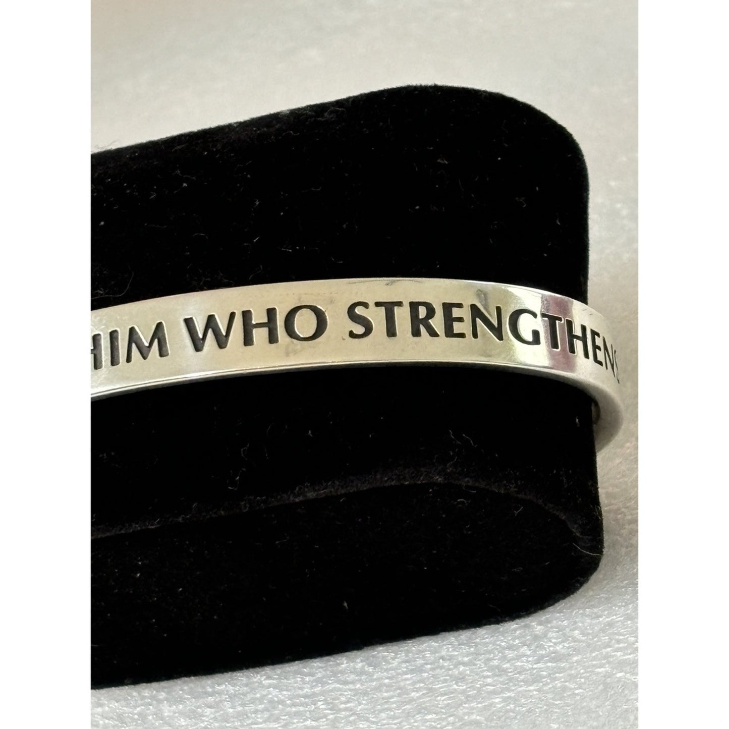 Pre owned James Avery RETIRED Sterling Silver Philippians 4:13 Scripture Cuff Bracelet 42g