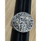 Robert Manse M ID 925 Sterling and 18K Gold Dragonfly Flower Sz 8.5 Bali 7g