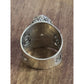 Vintage Sterling Silver Faceted Citrine Ring Sz 8.25 Artisan Filigree Swirl Band