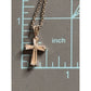 Sterling Silver CZ Cross Necklace 18” Chain 4g Baguette Cubic Zirconia
