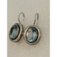Silpada RETIRED Silver 925 Bezel Set Oval Blue Topaz Dangle Earrings W1157