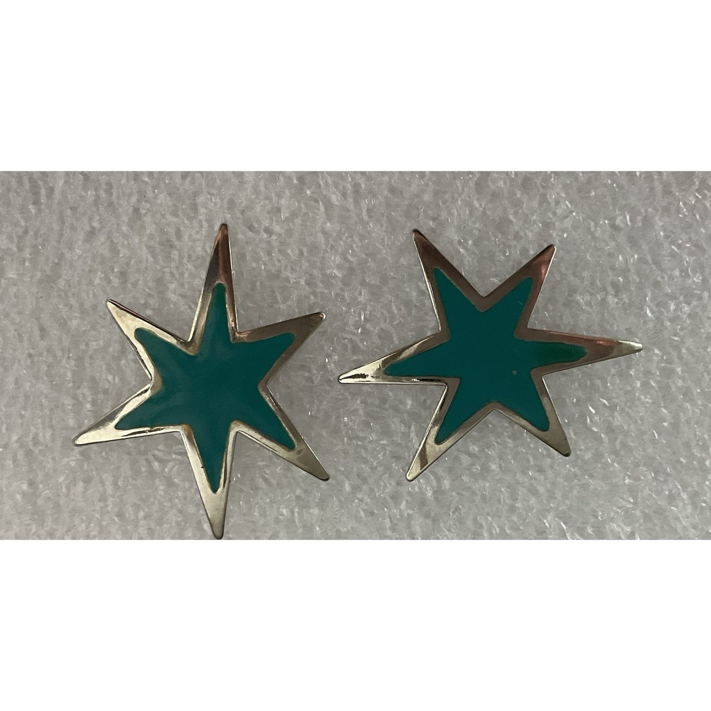 Turquoise Star Earrings Silver Tone Celestial Statement Stud Earrings Boho