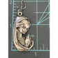 Vintage Italian Madonna Virgin Mary Pendant with Italy Sterling Silver Necklace