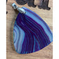 Large Banded Agate Pendant Purple Green Statement Stone Boho Freeform Pendant