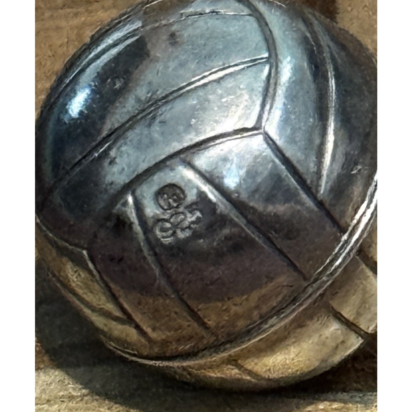 Vintage 925 Sterling Silver 3D Volleyball Ball Sports Charm Pendant - 1980-1990s