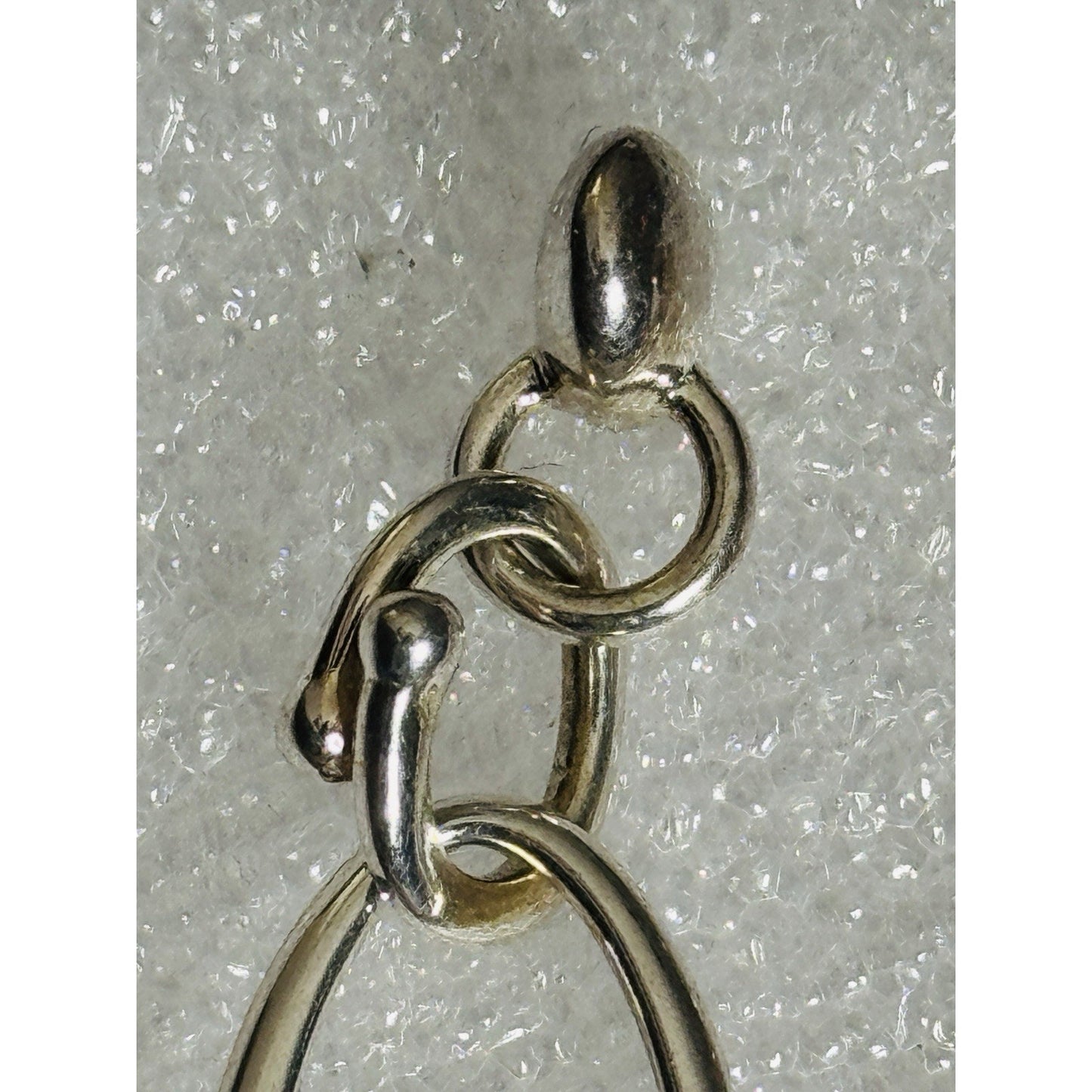 Michael Dawkins 925 Sterling Silver & 14K Gold Accent Oval Link Dangle Earrings