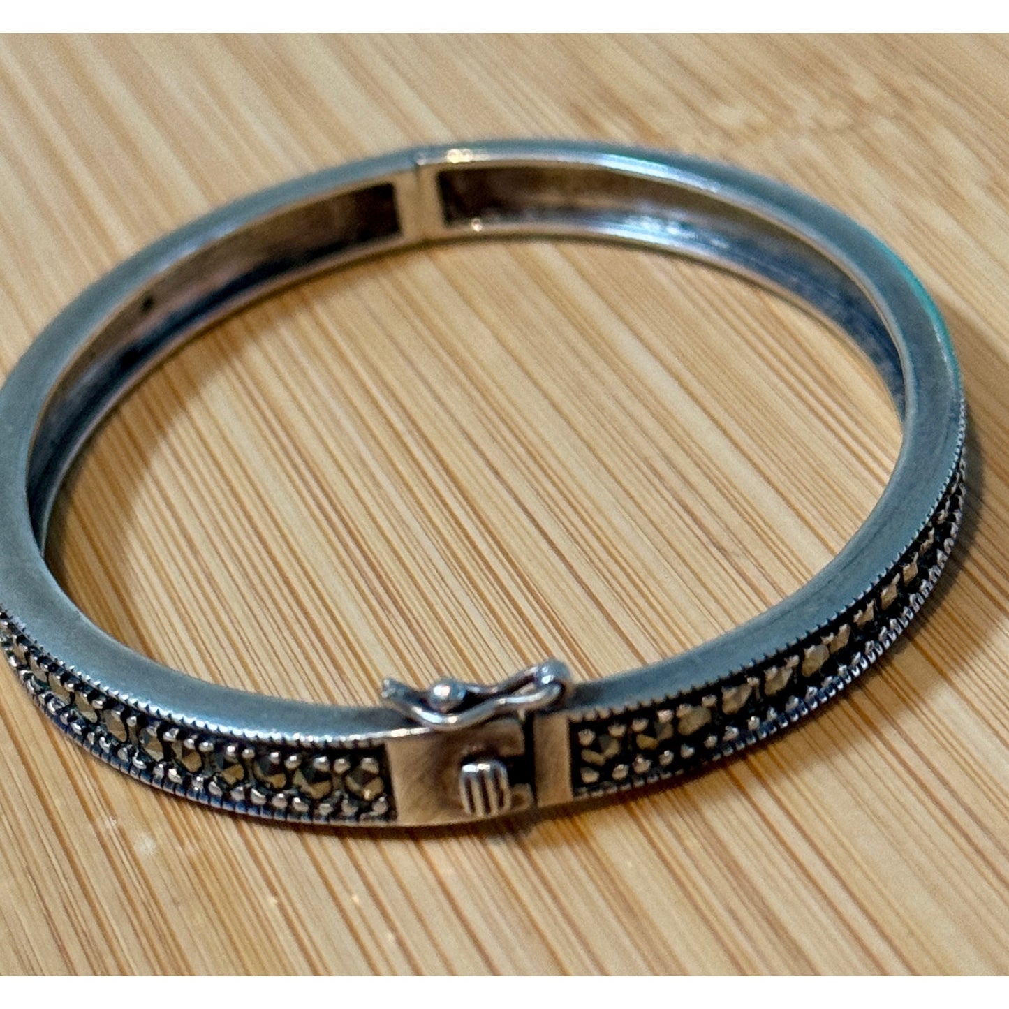 Vintage Italian 925 Sterling Silver Two Tone Gold Wash Textured Bracelet 7.25”
