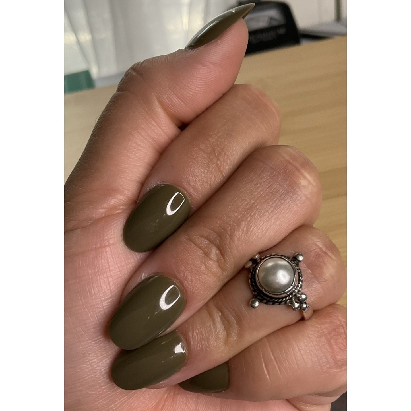 Vintage Sterling Silver Pearl Ring Size 6 Round White Pearl 925 Ring