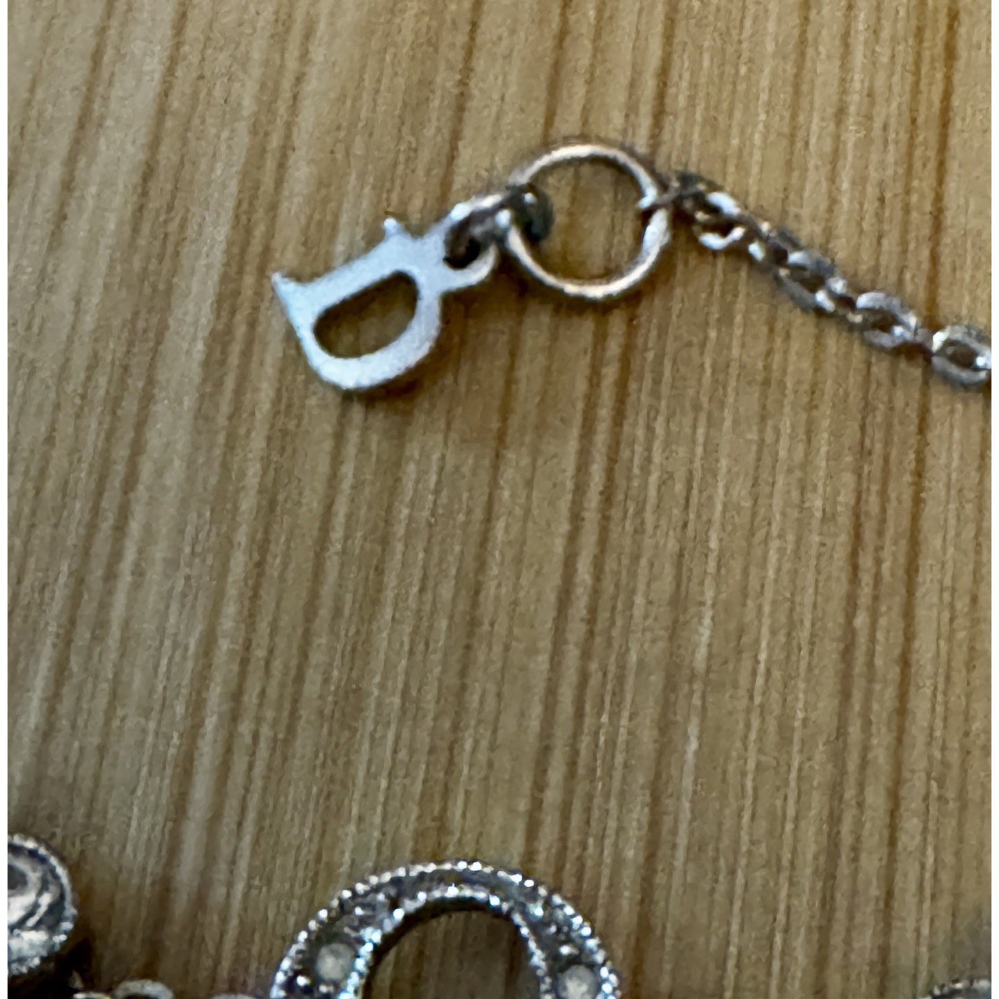 Vintage 2004 Christian Dior Girly Crystal DIOR Flower Bracelet Galliano 6.5 - 8”