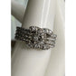 Sterling Silver CC Ring 925 CZ Pave Interlocking Ring Size 6