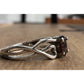Sterling Silver Garnet Heart Infinity Ring 925 GSK Red Stone Ring Size 5