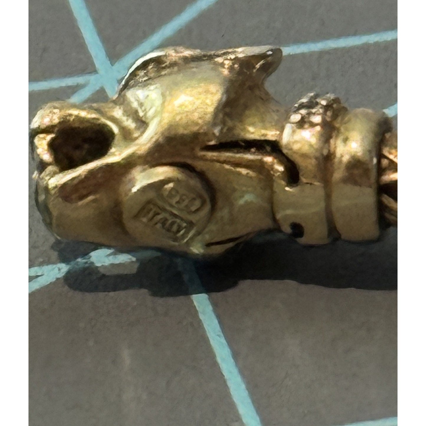 Vintage Milor Italy 925 Gold Vermeil Double Panther Head Braided Cuff Bracelet