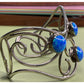 Mexico 925 Sterling Silver Blue Opal Wide Scroll Cuff Bracelet 31g