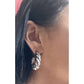 Vintage Sterling Silver 925 Ribbed Fluted Half Hoop Twisted Chunky Earrings