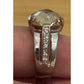Vintage 925 Sterling Silver Champagne Quartz Statement Cocktail Ring Size 9.5