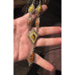 Vintage Whitney Kelly Necklace Sterling 925 Tigers Eye Jasper MOP Beaded Y Drop