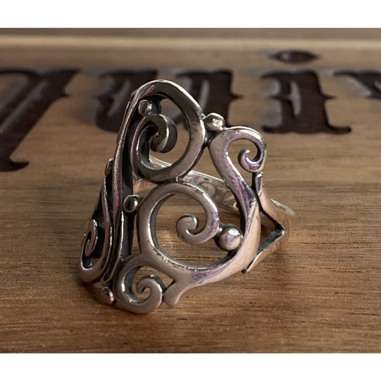 Retired James Avery Open Sorrento Sterling Silver Ring Size 8