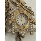 Vintage Lind 14KGE Rhinestone Cuckoo Clock Quartz Watch Brooch Pendant