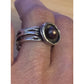 Vintage Genuine Dark Pearl Modernist Sterling Silver 925 Ring Size 8