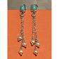 Pre owned James Avery Retired Rare HTF Silver Santorini Turquoise and Pearl Post Earrings