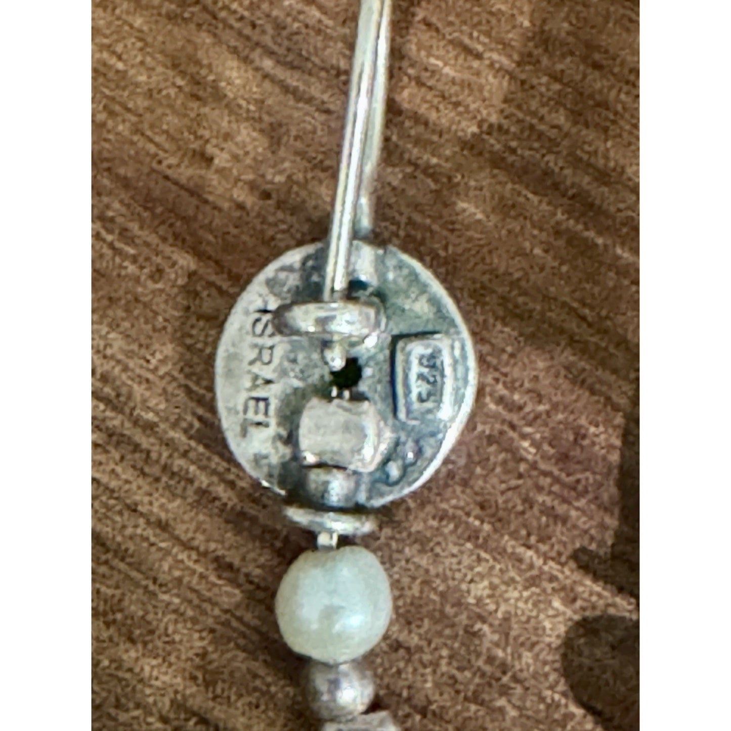 Sterling Silver Freshwater Pearl Floral Dangle Earrings 925 Israel 1.875”