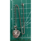Sterling Silver Filigree Heart Pendant Necklace 925 Floral Scroll