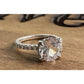 Carizza Sterling Silver Solitaire Bridal Ring Size 6.75 Large Round Engagement