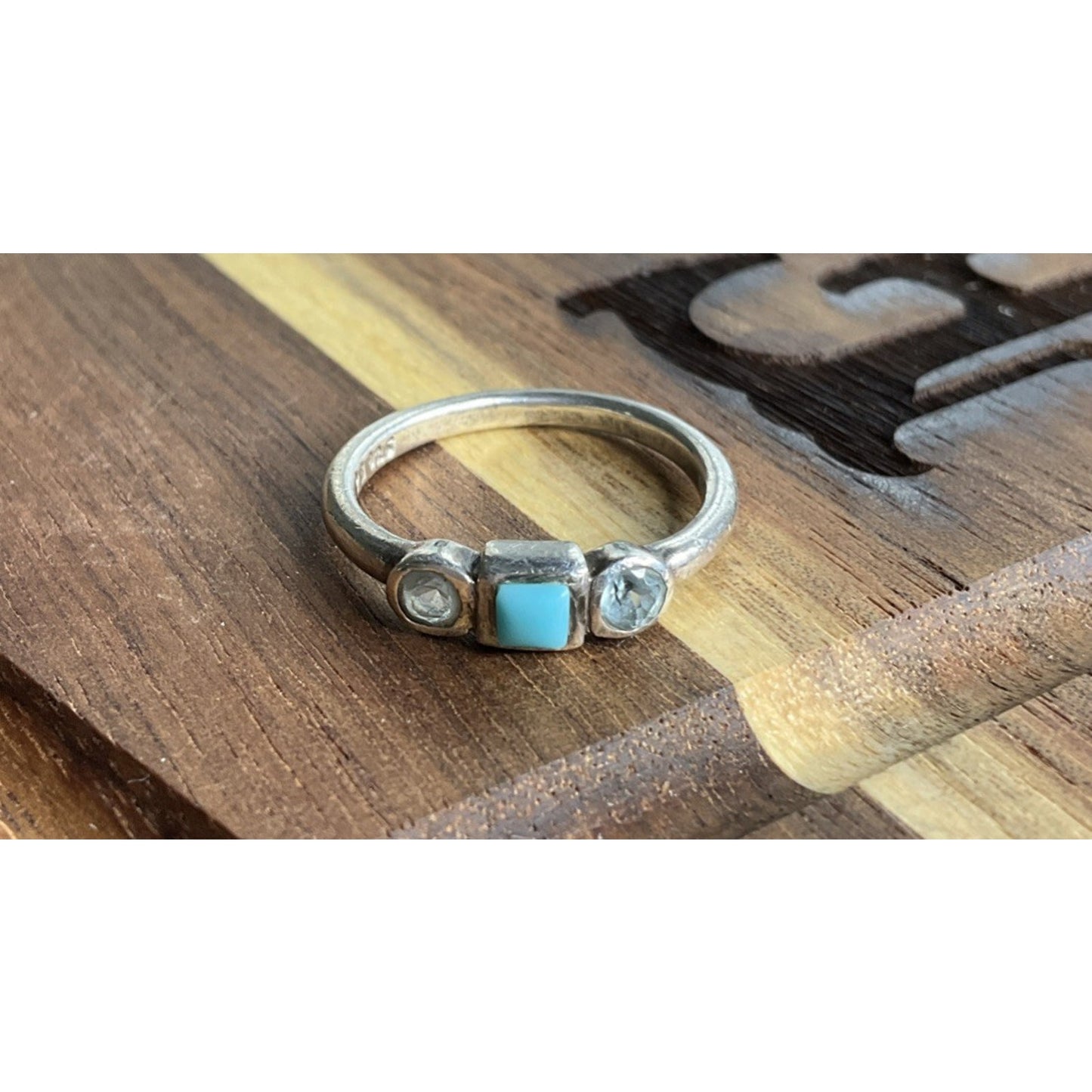 Peyote Bird Sterling Silver Turquoise Ring Size 5.5 Minimalist Southwest 925