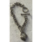 Kiran Jewels KRN Sterling Silver 925 Diamonds 1/4 Ct Heart Chain Charm Bracelet