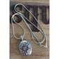 Vintage Sterling Silver Locket Necklace 925 Italy GRP Multi Stone