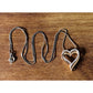 Sterling Silver Two-Tone ~1/5CTW Diamond Double Open Heart Pendant Necklace 18”
