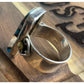 Large Turquoise Shell Inlay Ring Sterling Silver Size 9.5