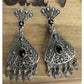 Vintage Sterling Silver Filigree Black Onyx Chandelier Earrings