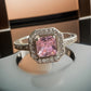 Sterling Silver Pink Cubic Stone Moissanite Size 6.5 Art Deco style