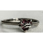 Sterling Silver Garnet Heart Bypass Love Ring 925 January Birthstone Size 10.25