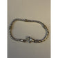 Italy 925 Sterling Silver & 14K Gold Accent Byzantine Bracelet 15.8gr 7.75”