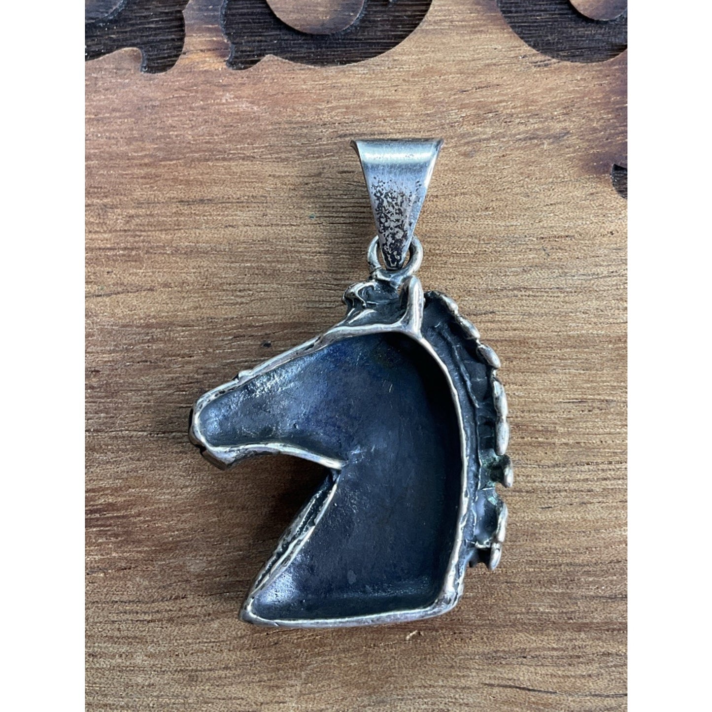 Vintage Silver Tone Horse Head Pendant Western Equestrian Charm Horse